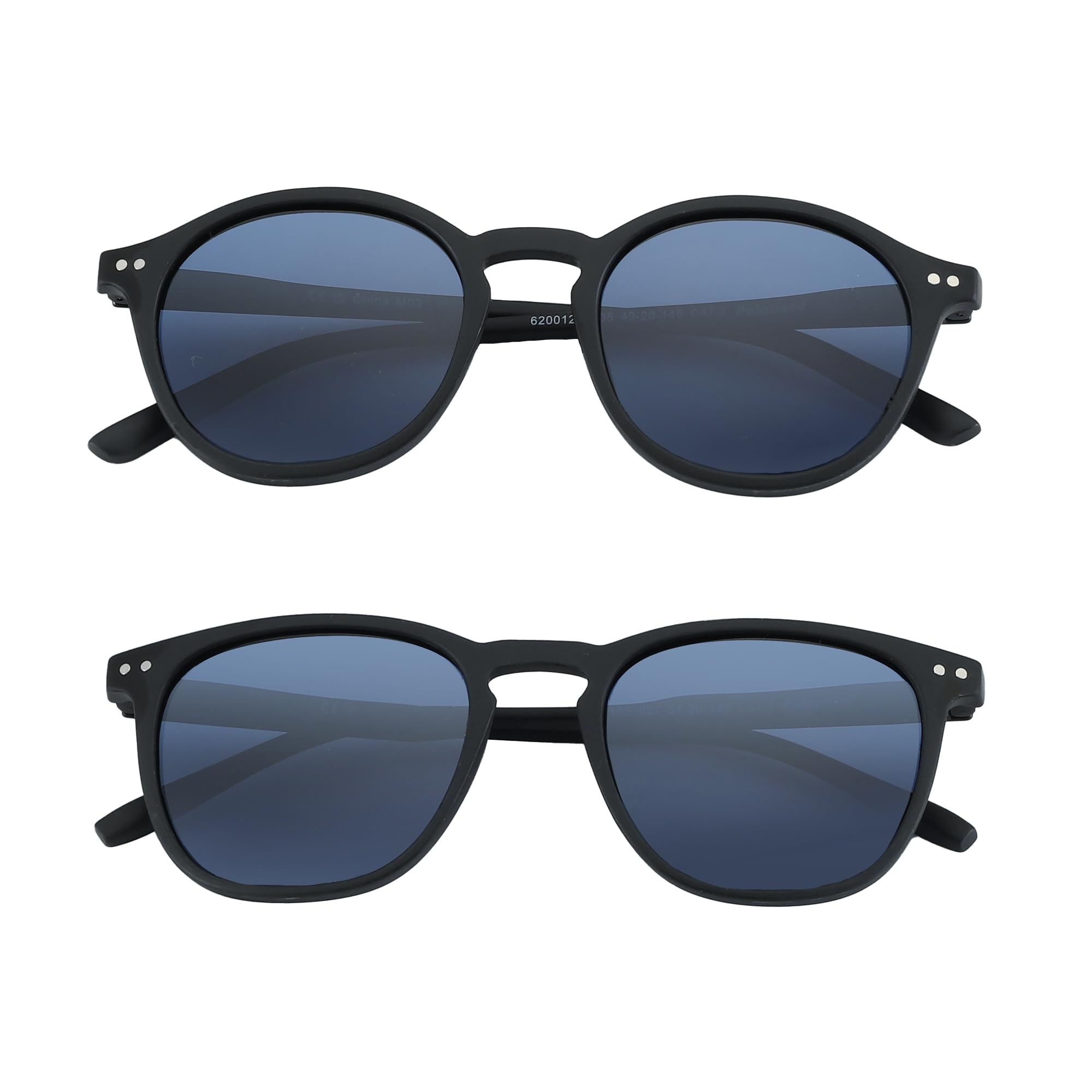 ZENOTTIC 2 Paia Occhiali da Sole Polarizzati per Uomo Donna Retro Vintage Rotondi Quadrati Protezione UV400 Unisex