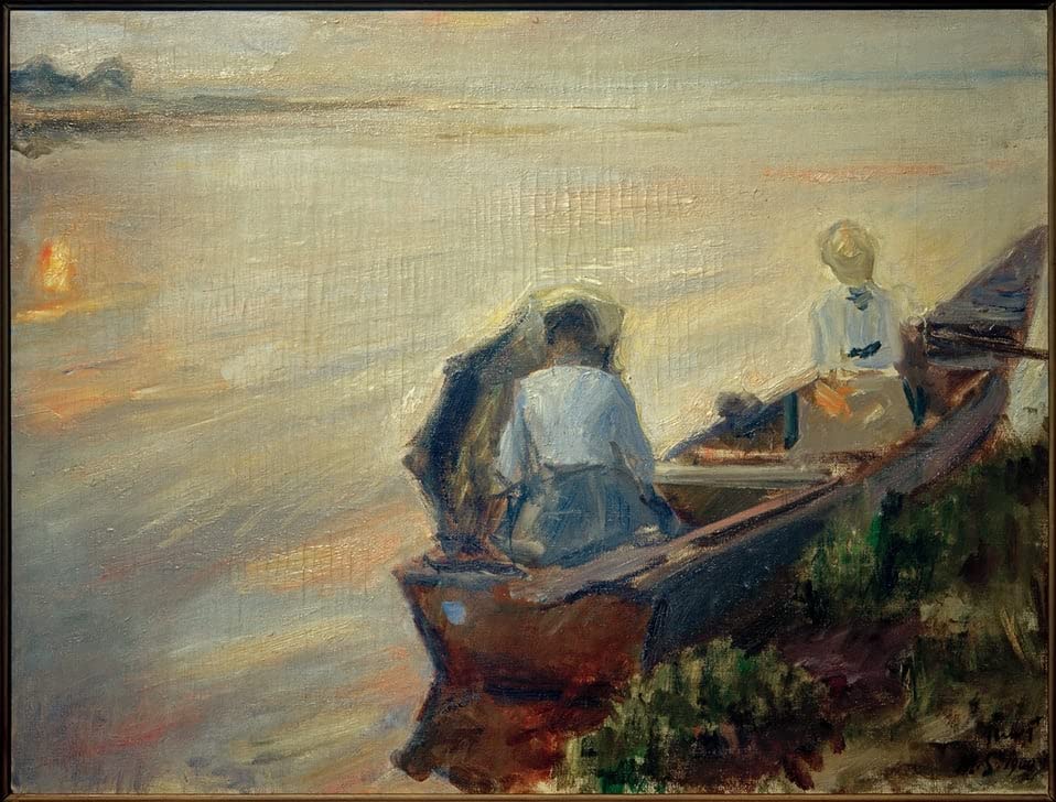 EfeMir Canvas Art Print Paining Print Wall Art Famoso Nachen Am Chiemsee By Max Slevogt for Home Decor 60x90cm