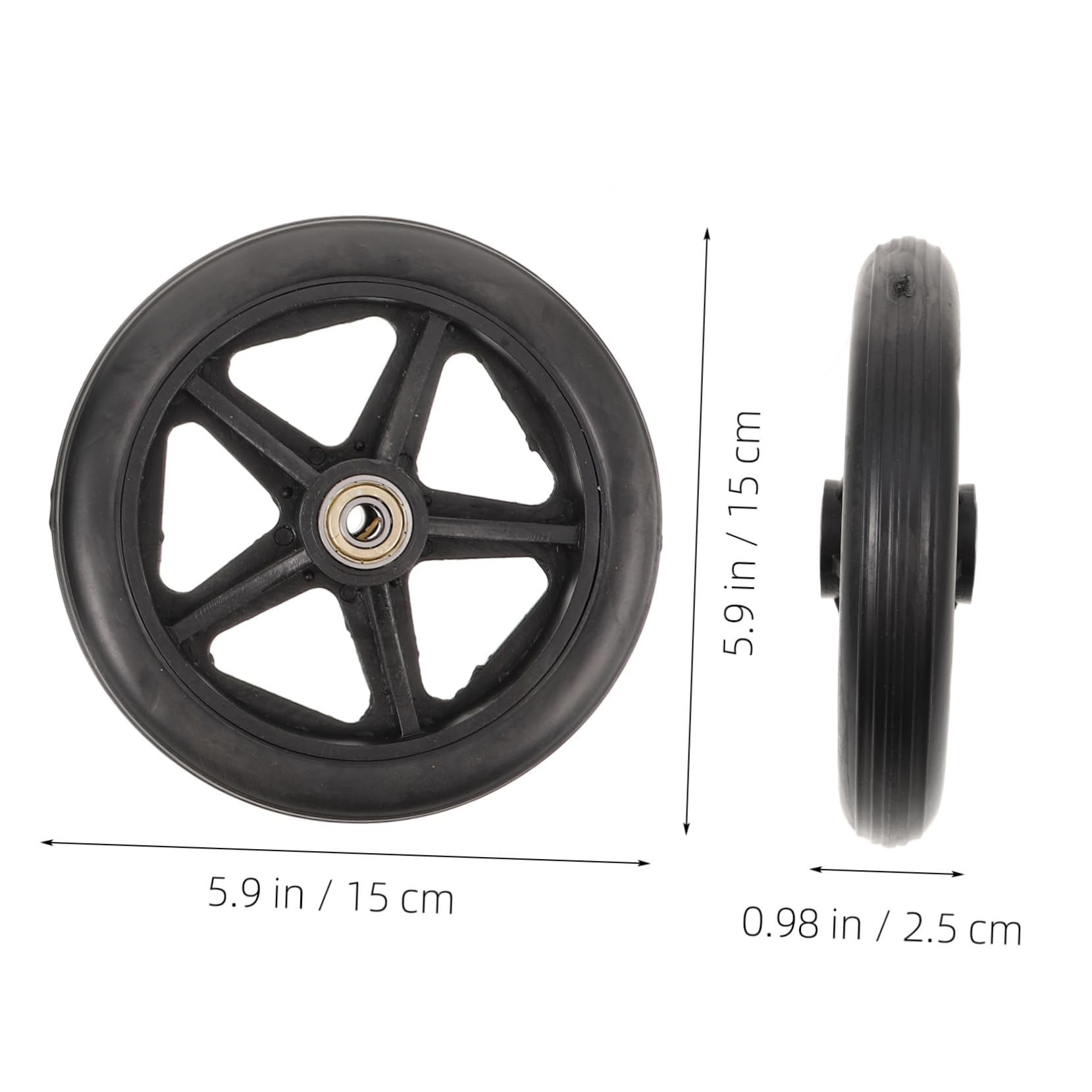 TOVINANNA 2pcs Replacement for Wheelchairs Wheelchair Wheelchair Accessories PVC Steel Wheelchair Wheels Replacement