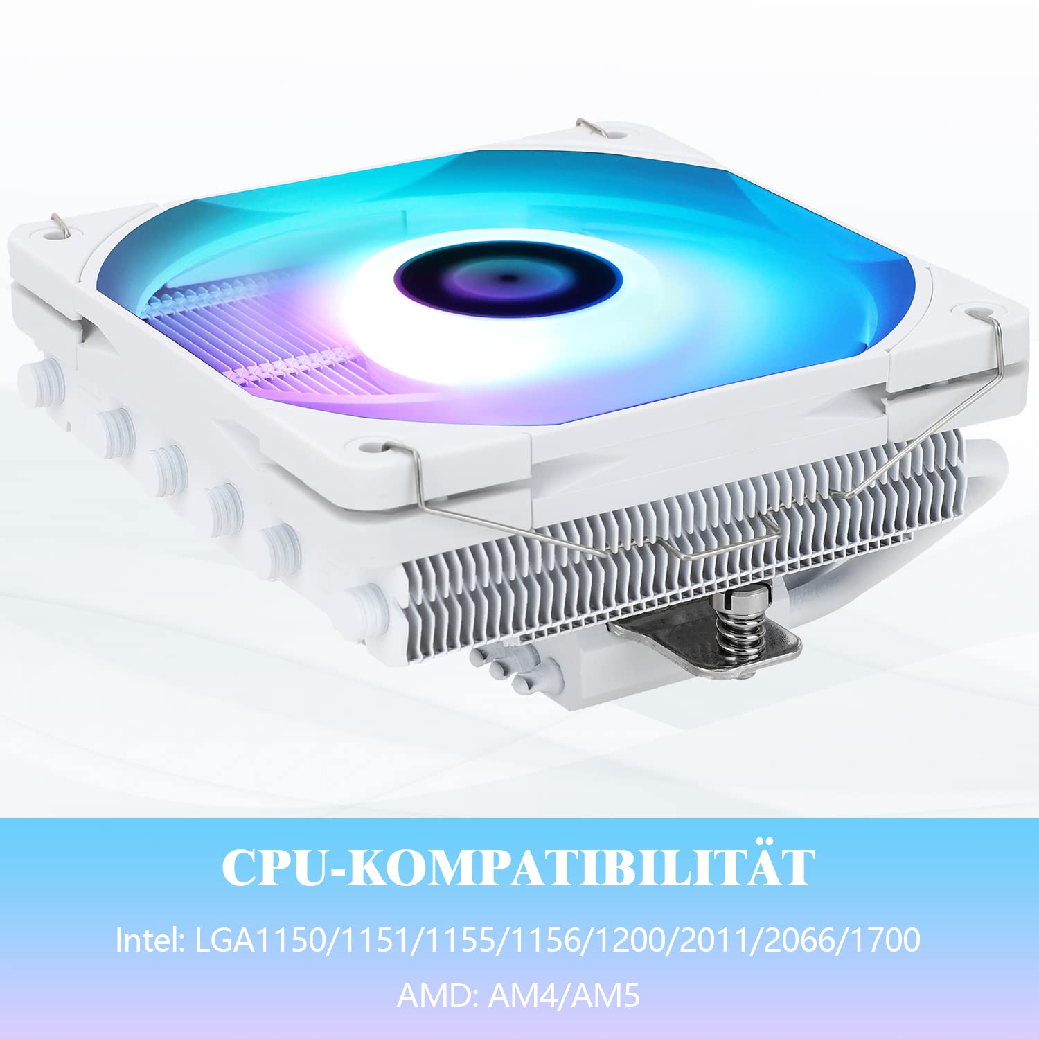Thermalright AXP120-X67 White ARGB Enfriador de aire de CPU de perfil bajo con ventilador PWM TL-C12015W-S de 120mm,6 tubos de calor, 67mm de altura,para AM4/AM5/Intel LGA 1700/1851/1150/1200/2011