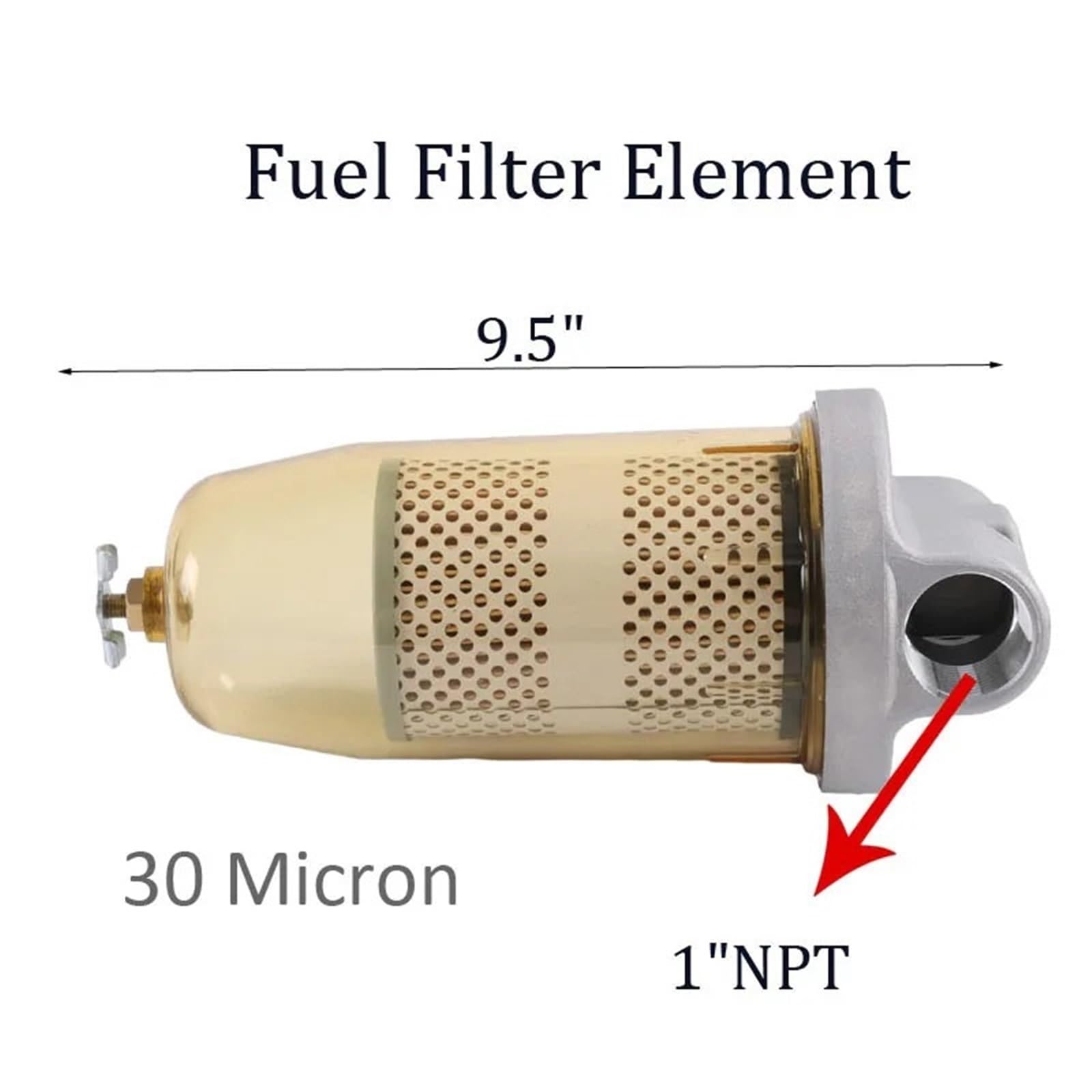 Filtro Gasoil Conjunto de filtro tanque combustible B10-AL 496 Separador agua diésel repuesto 30 micrones máx. 25 Gpm 150 Psi