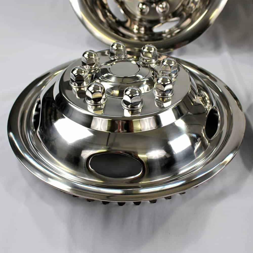 Set of 4 Polished 5 Hand Hole 17" Steel Wheel Simulators for Ram 3500 2003-2018