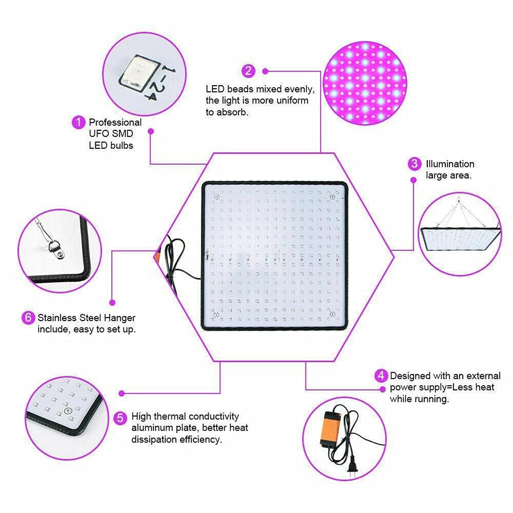 Luces de Cultivo LED de 45W para Plantas de Interior Espectro Completo,Lámparas de Cultivo de Plantas para Hidroponía,Invernadero,Plántulas,Fructificación Floreciente ( Color : Red+Blue+Orange+White )