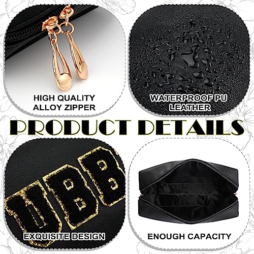 Pinkunn 2 Pcs Wifey Hubby Makeup Bag Bride Patch Cosmetic Bag Mrs Travel Toiletry Purse White Letter PU Leather Waterproof Pouch Wedding Bridal Shower Honeymoon Gift for Women Party Organizer4