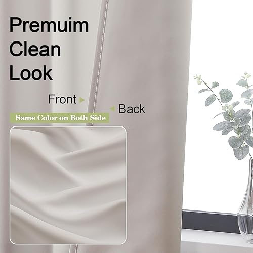 Miniatura 2 de OWENIE - Juego de 2 paños de cortinas blackout Sally ventana sala de estar y dormitorio, privacidad, aislamiento térmico y oscurecimiento