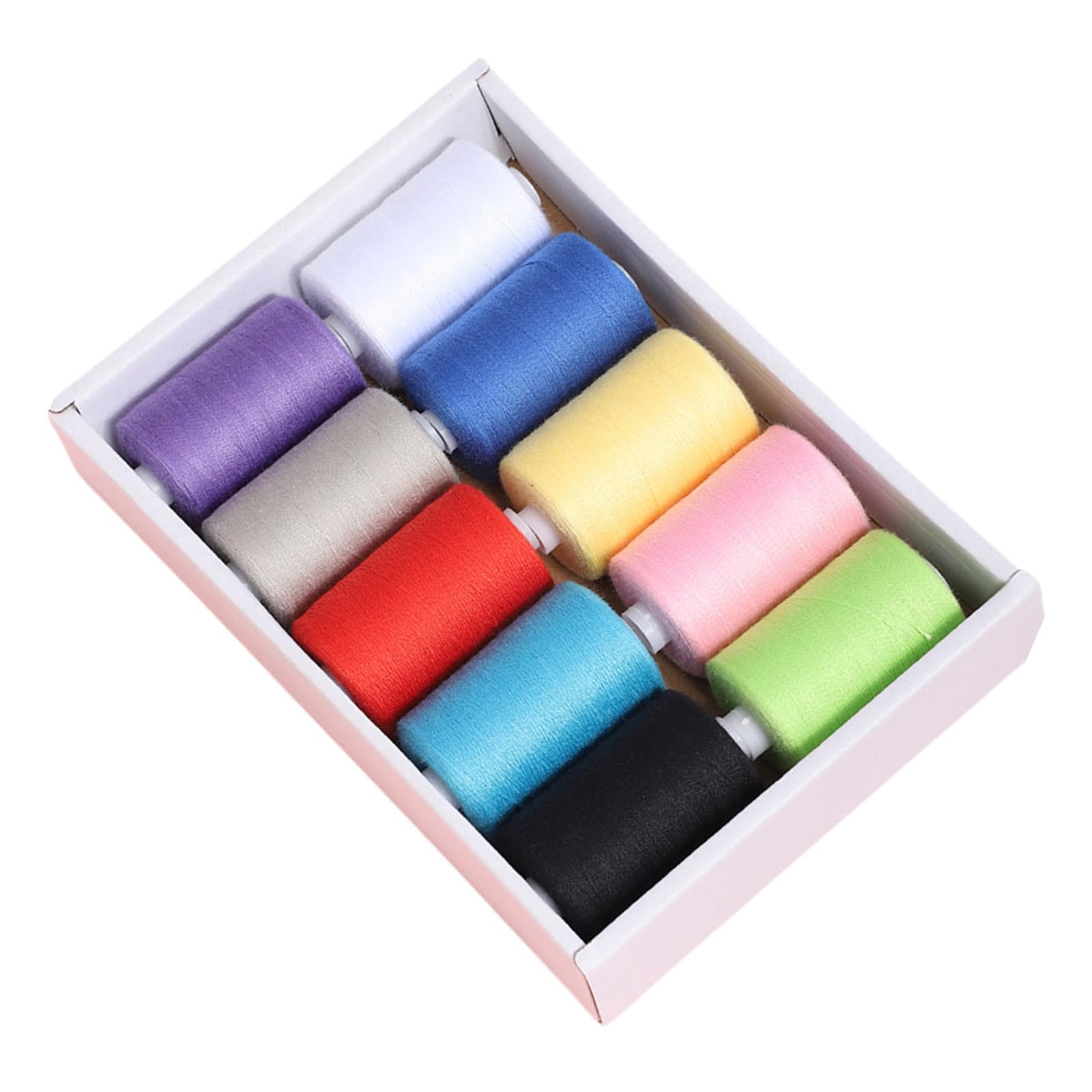 Xjdzineq 10 Assorted Color Polyester Thread Set for Sewing Machines and Crafting Projects High Strengths Sewing Machine Thread