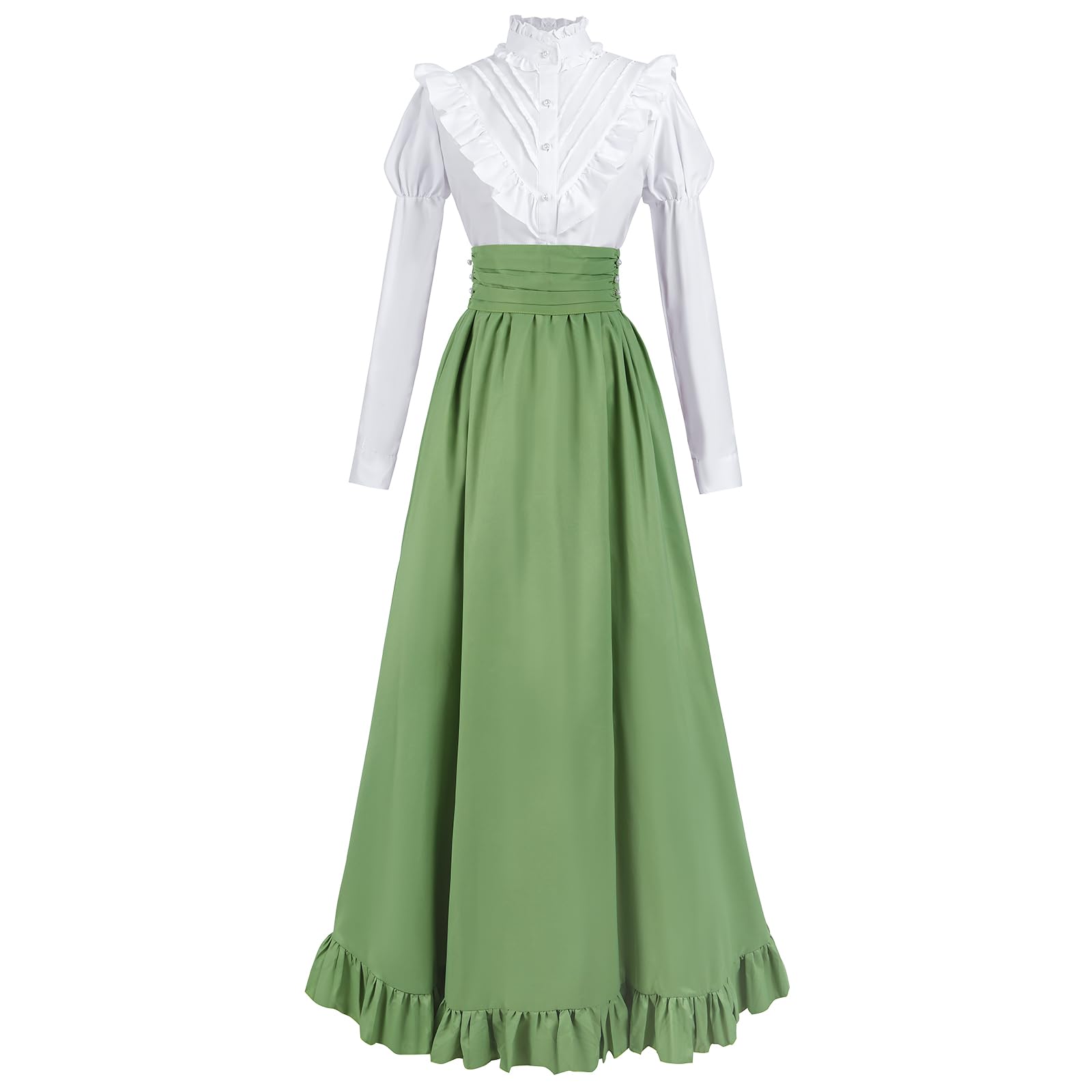 CR ROLECOS Victorian Dress Edwardian Renaissance Costume Women Medieval Vintage, Light Green, XX-Large โ image 1