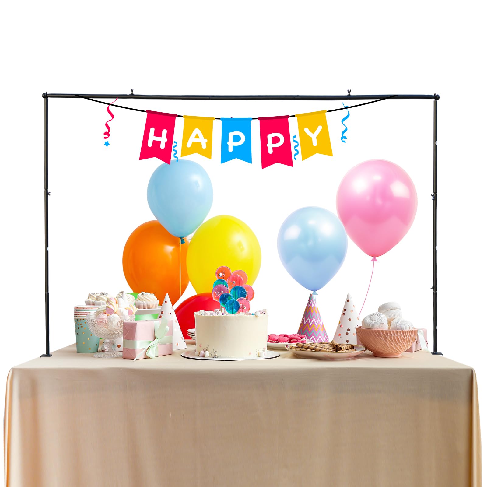 Support de table réglable avec pinces de 110 cm-270 cm de longueur, Tige Décorative de Table, arche de table à fleurs décorée pour mariage pour Noël, Mariage Décoration de Fête table Décoratio, Noir
