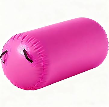 AMUFJJ 24" 28" 32" 36" 40" Back Handspring Roller, Household Air Tumbling Barrel with Handle for Backbends Exercise Training, Load 440lbsPink,Dia 60cm/2ft