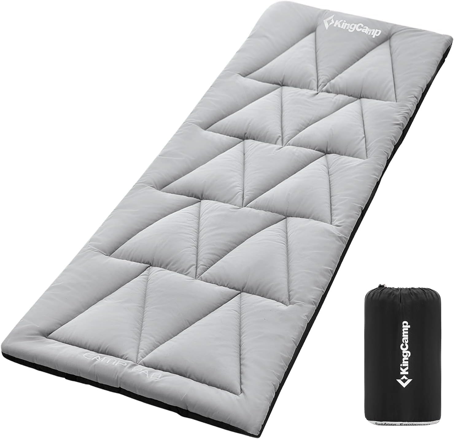 KingCamp Cot Mattress, Portable Lightweight Camping Sleeping Mat Soft Comfortable Non-Slip Cot Pad for Camp Cot, RV Bunk & Twin Beds Delta Grey L 2.0 75" x 25" x 2"