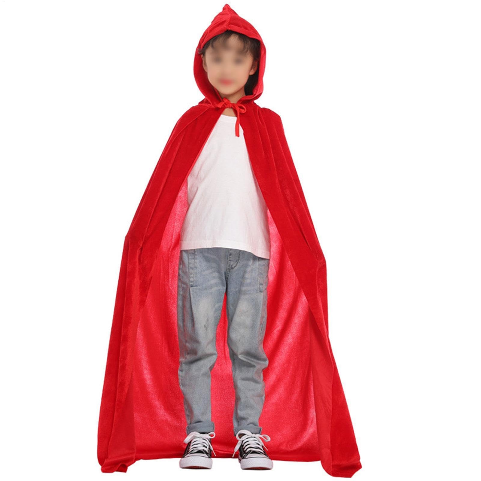 Generisch Cape Mit Kapuze Hexen Vampir Cosplay Halloween Samtrobe | Langer Umhang Mit Kapuze Für Männer, Frauen, Weihnachten, Geburtstag, Party, Verkleidung, Rollenspiel, Kostümveranstaltungen