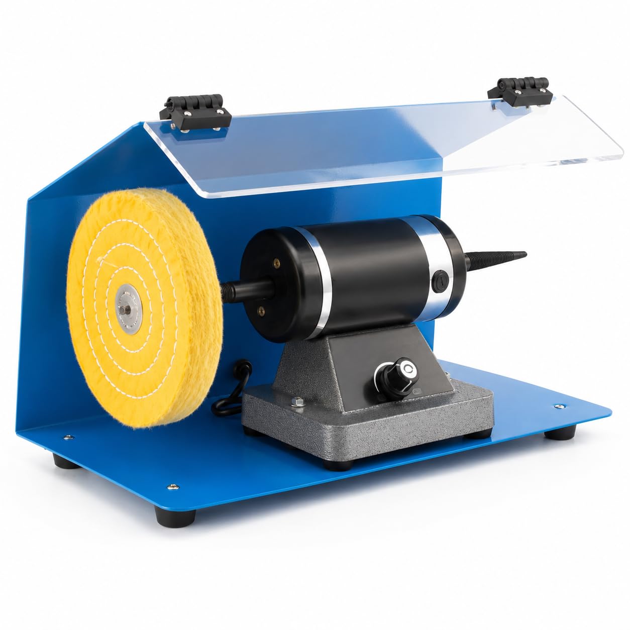 Pulidora de banco de joyas, máquina de pulido de velocidad ajustable, amoladora de búfer de 8000 RPM con colector de polvo para metal y jade
