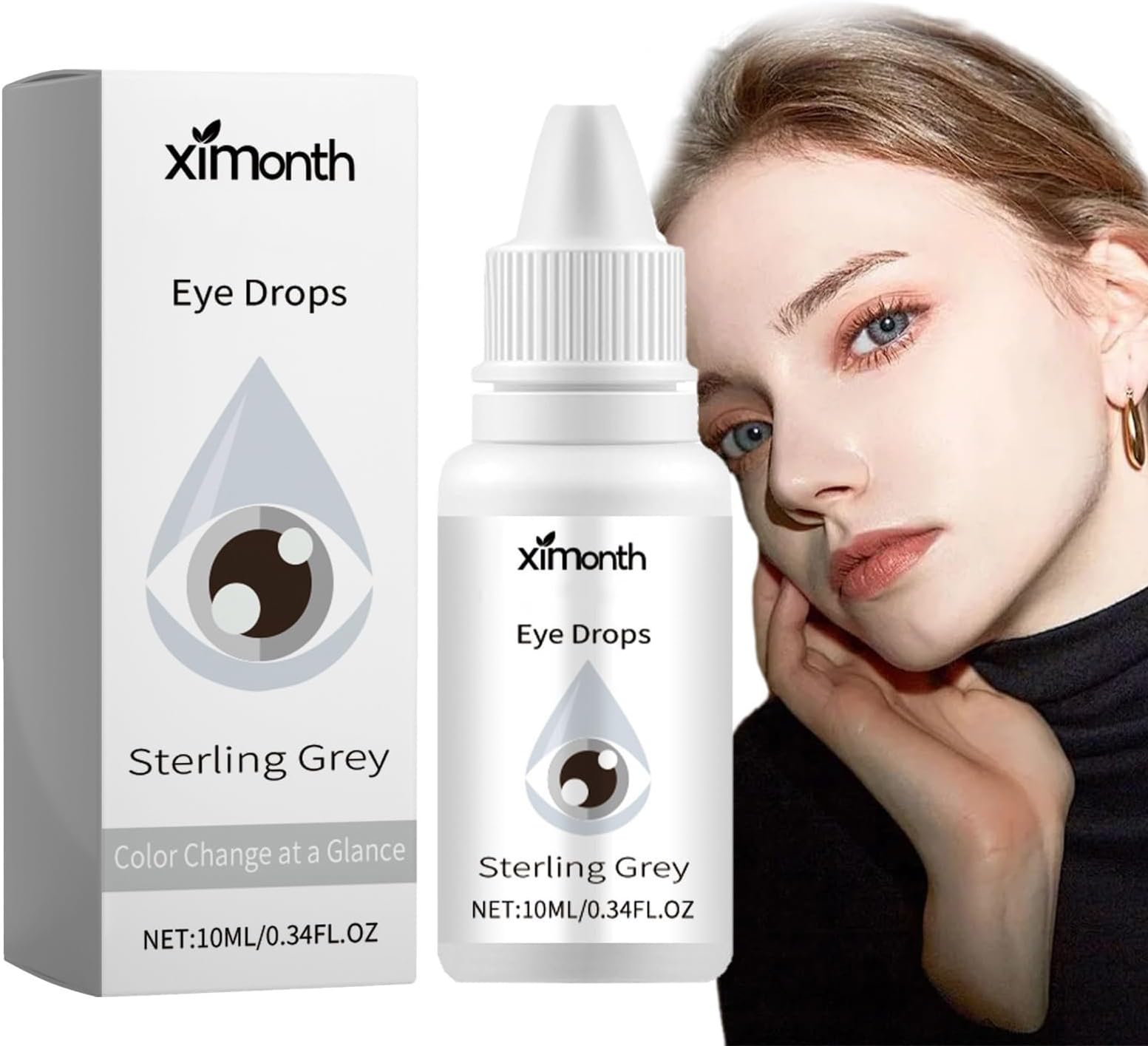 Azonee Eye Color Changing Drops, Eye Drops for Natural Color Change, Color-Changing Eye Drops for Grey Eyes, Temporary Change Eye Color Drops (Gray)