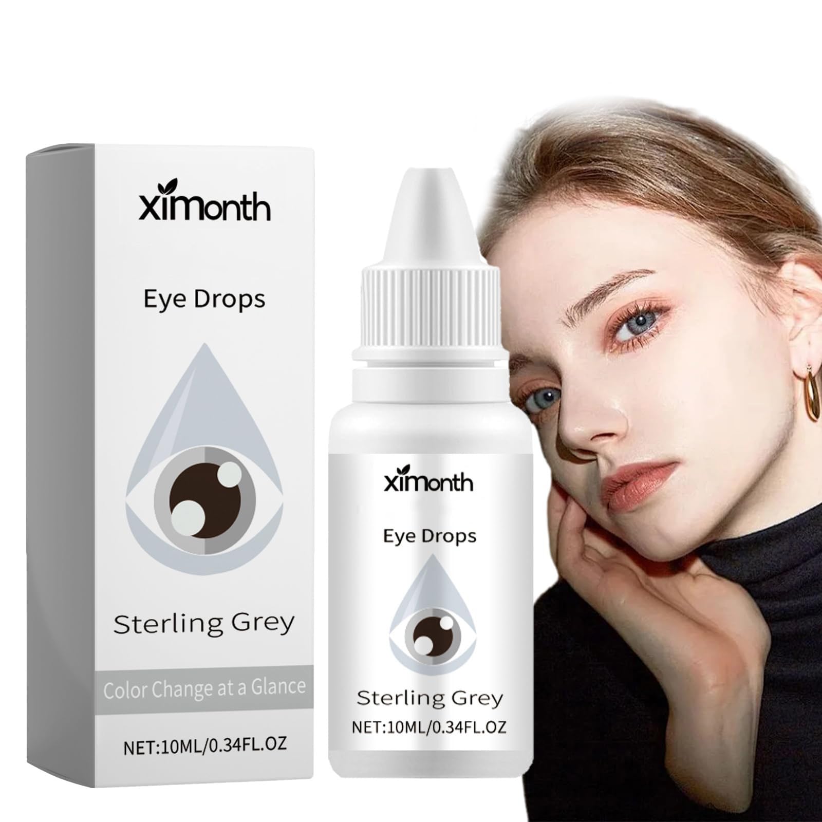 Azonee Eye Color Changing Drops, Eye Drops for Natural Color Change, Color-Changing Eye Drops for Grey Eyes, Temporary Change Eye Color Drops (Gray)
