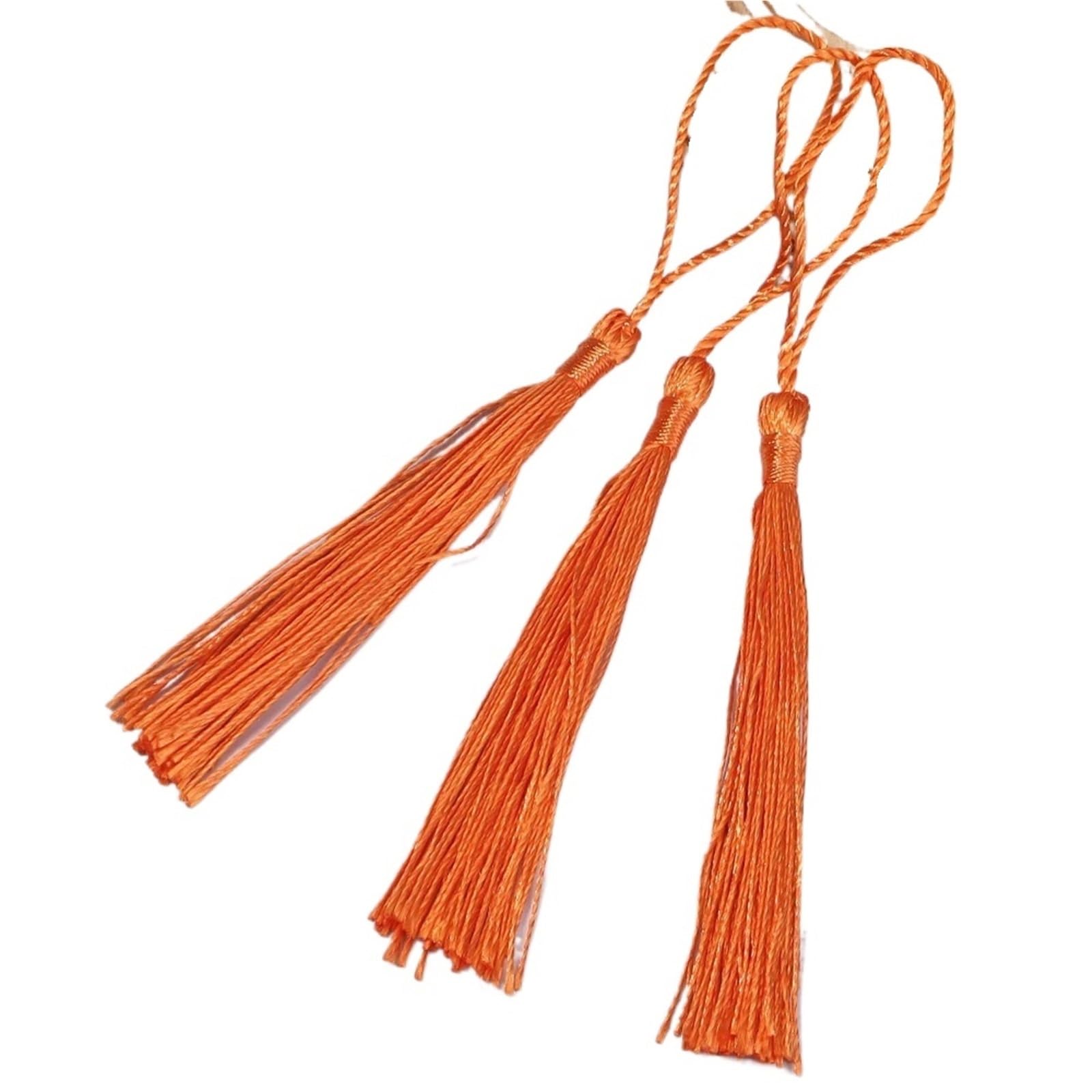 Mini Tassels 200Pcs 13cm/5Inch Silky Floss Bookmark Tassels Hanging Spike Rope Crafts For Bookmark Making DIY Craft Accessory for Crafts(Orange,300pcs)