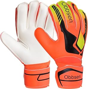 Obbsen Football Goalkeeper Gloves with Finger Protection and Super Grip