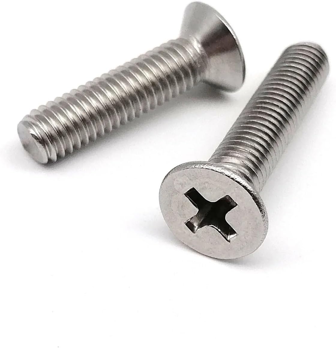 100PCS 304 Stainless Steel Cross Slot Flat Countersunk Screw Bolts(M3 x8mm)