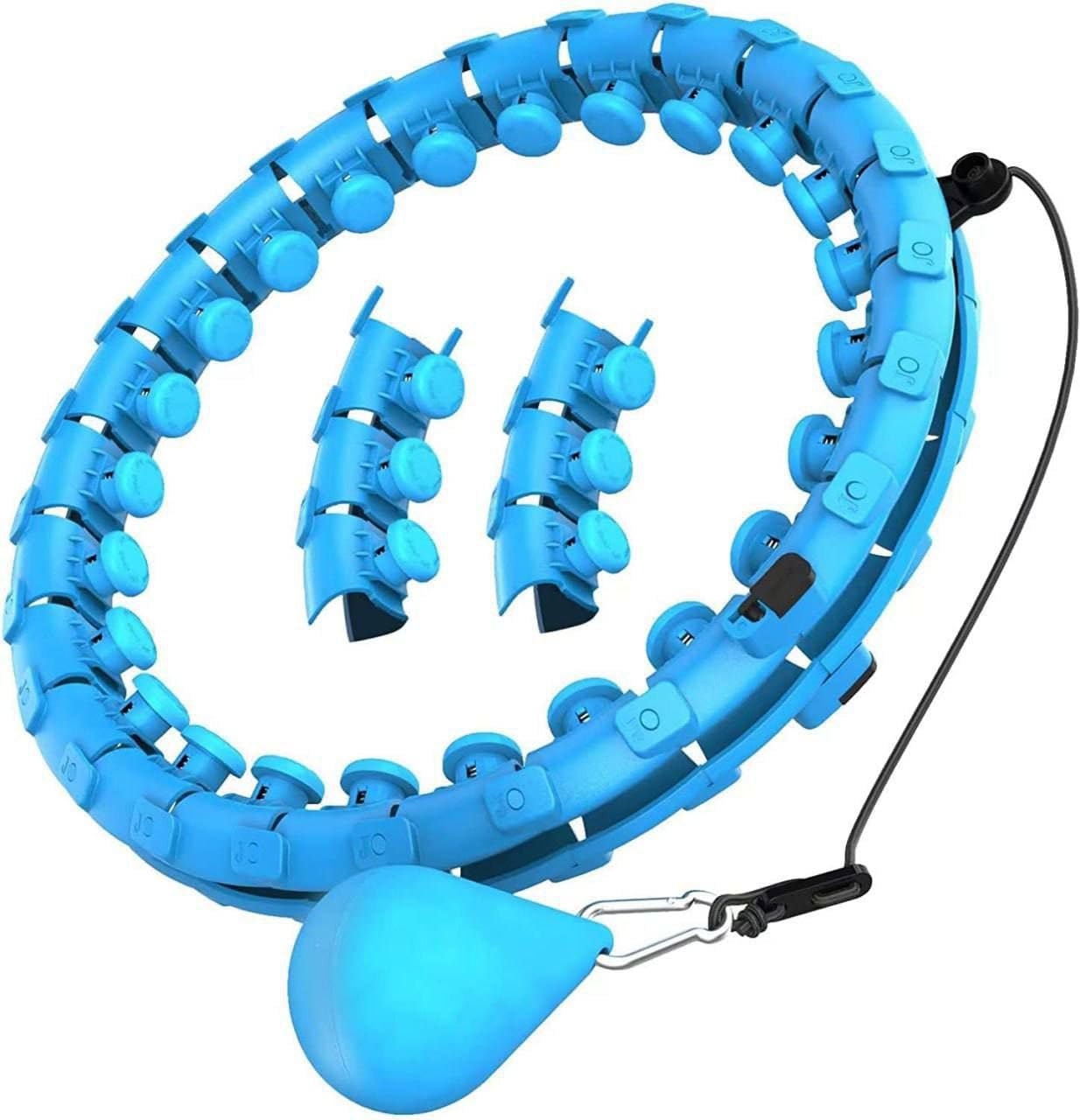 Infinity Smart Ring Weighted Hula Hoop for Weight Loss - Men, Women, Kids, Gym Equipment Home Workout - 360 Degree Waist Fitness - 24 Knots Adjustable Size with Ball-image-38