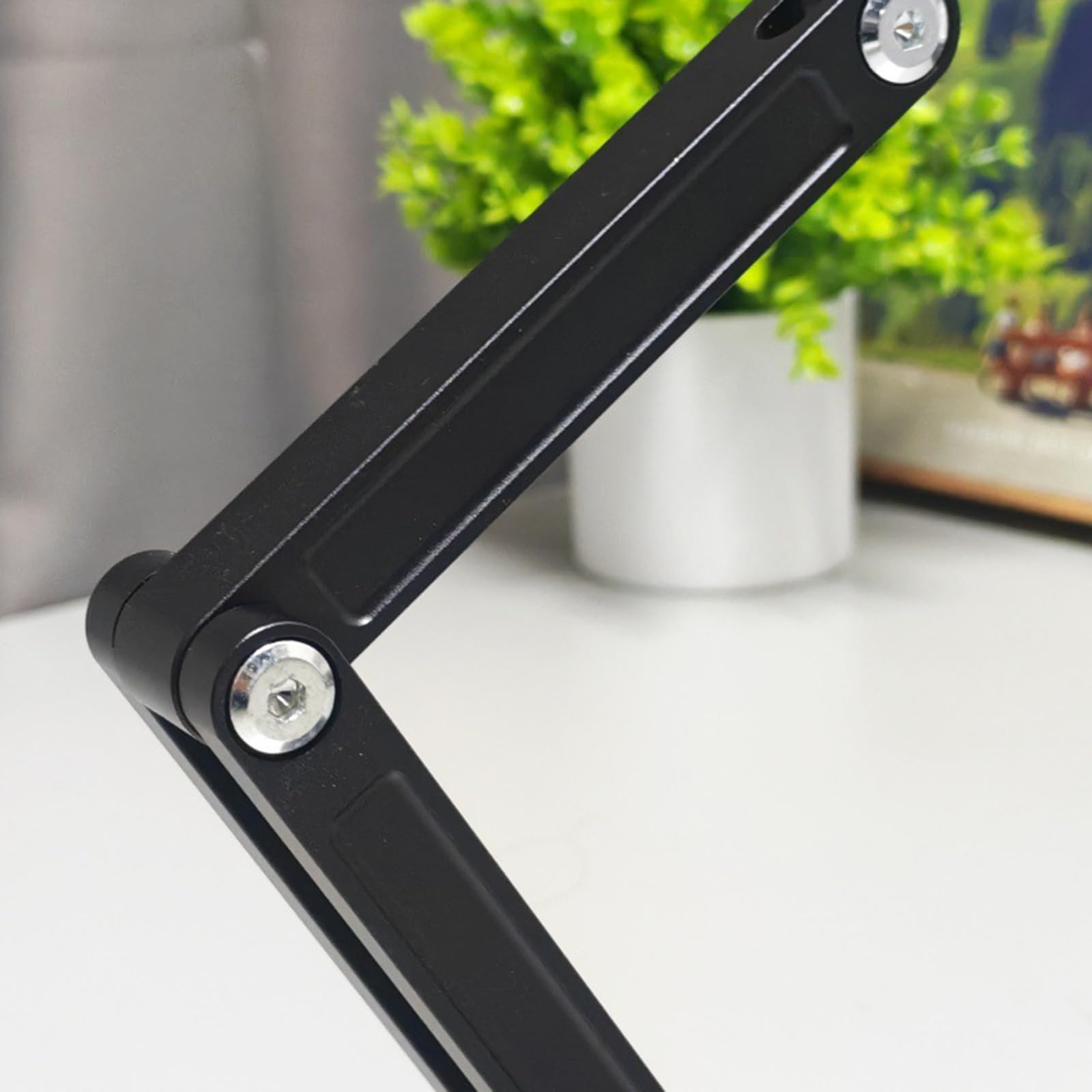 Supporto per telefono in alluminio, girevole a 360°, Silver | Supporto magnetico per telefono in alluminio con regolazione in altezza per tablet e smartphone