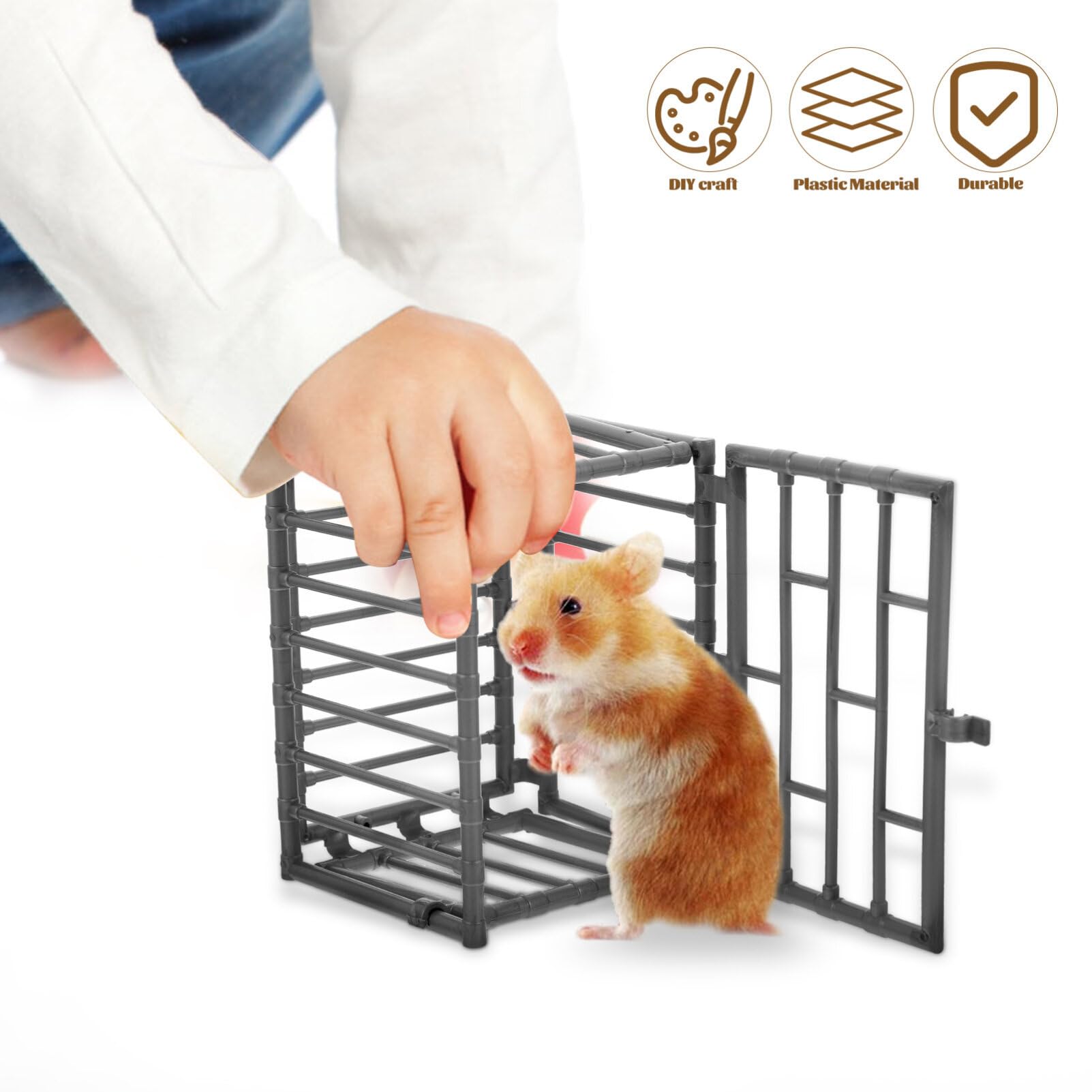 Toyvian Lot de 2 mini cages miniatures pour animaux de compagnie - Outil de décoration pour la maison et l'artisanat