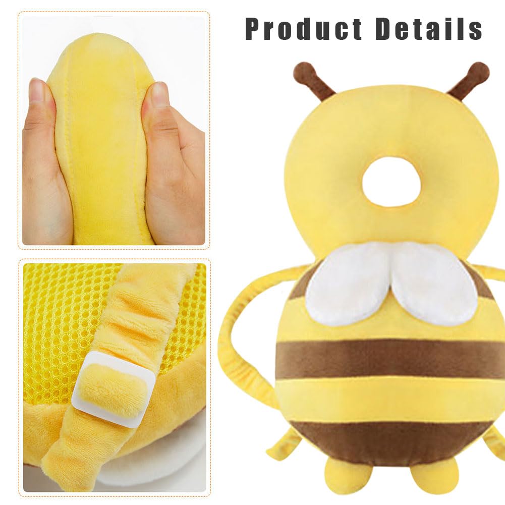 Yellow Bee Head Protector,Head Protector Pillow Protection Head Pillow Head Safety Cushion Backpack Fall Protection Head Pillow Walker Head Protection Head Safety Pad - Image 3