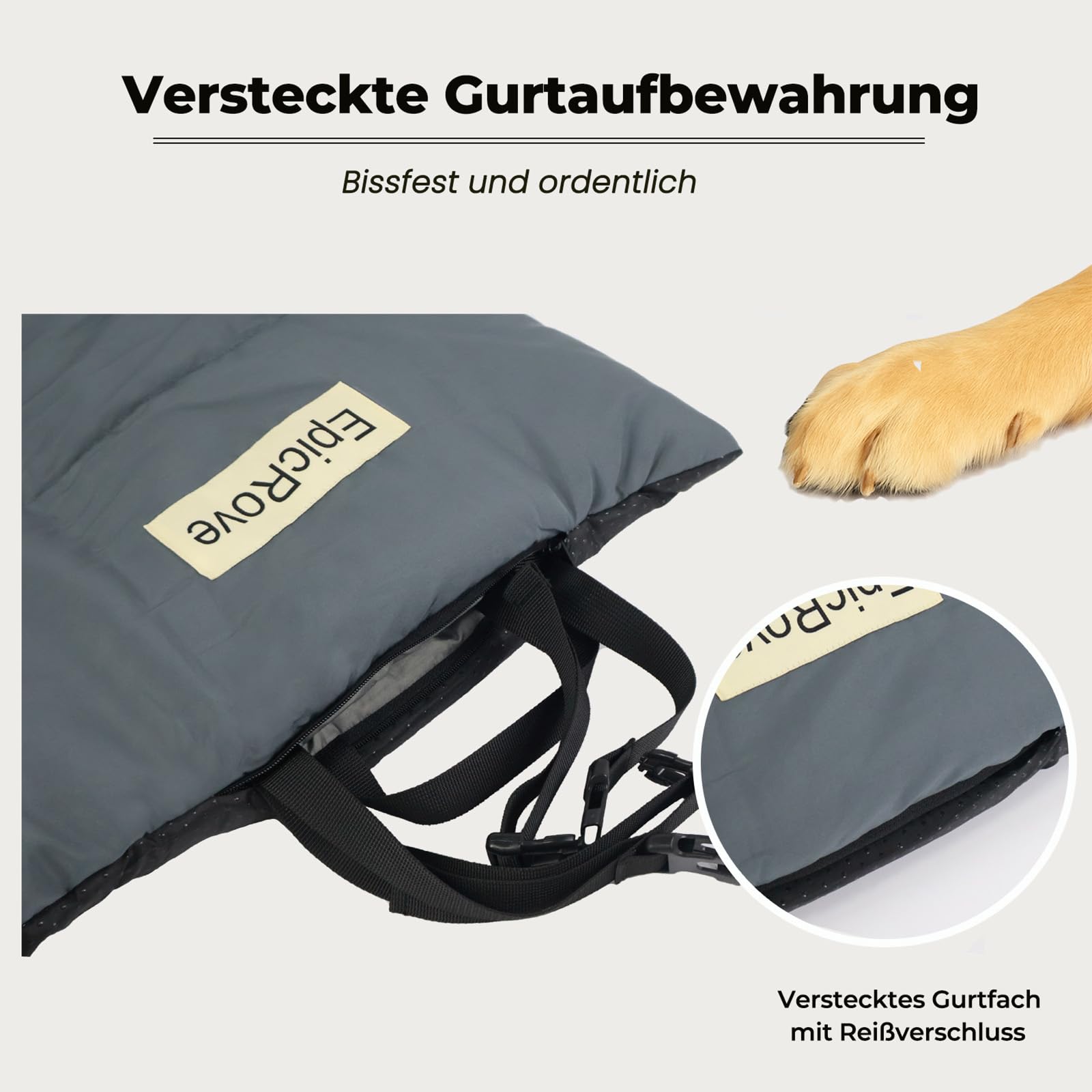Hundedecke für unterwegs wasserdicht – rutschfeste Hundematte 110×68 cm, waschbar Hundebett – Outdoor, Reise & Auto‑Kofferraum Komfortkissen für Hunde & Katzen (Grau)