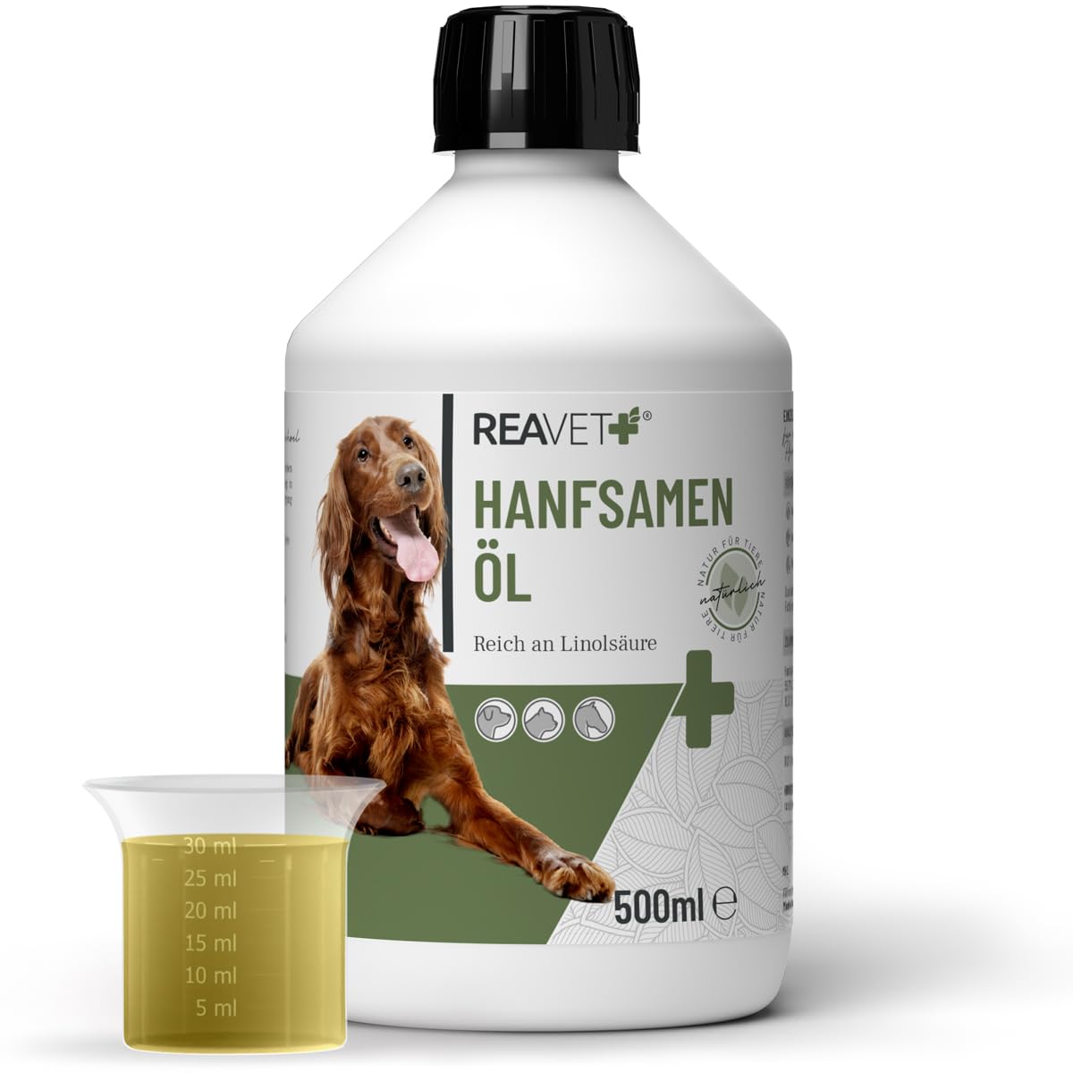 ReaVET Futteröl Hunde – 4 Sorten x 500 ml I Barf Öl Set I Kaltgepresst & ohne Zusätze I Natürlicher Barf Zusatz I Omega-3 & Omega-6 Fettsäuren für Fell, Haut & Vitalität