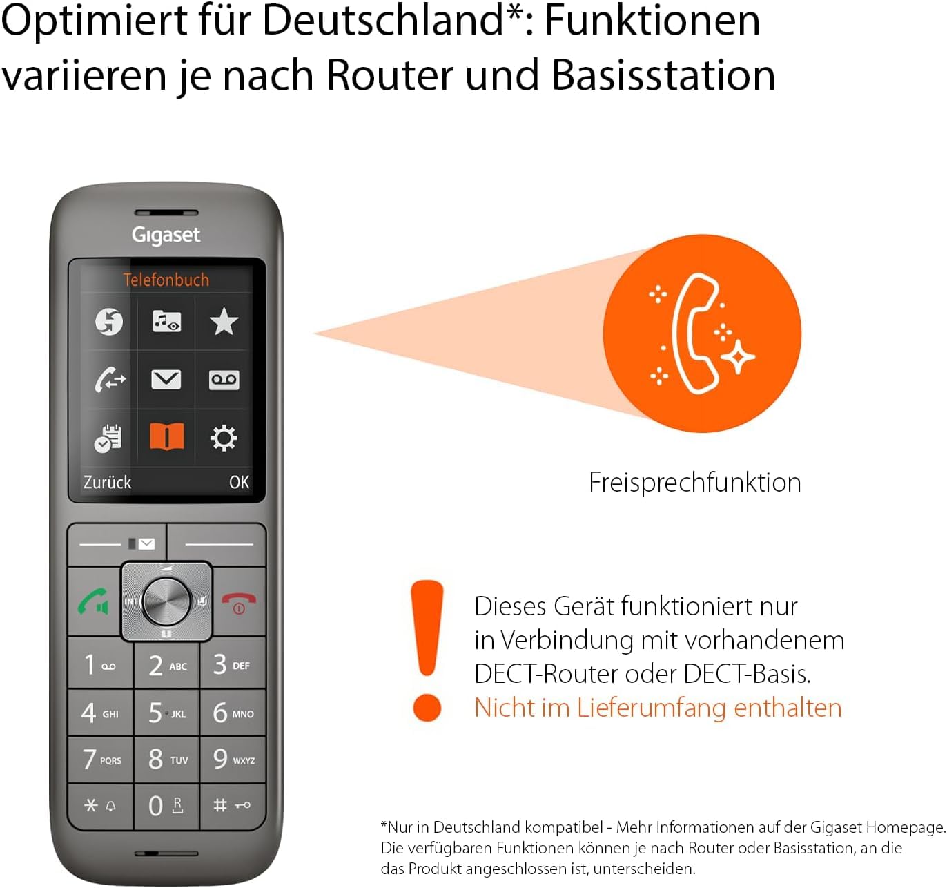 Gigaset CL660HX - design DECT-Mobilteil mit Ladeschale - Fritzbox-kompatibel - hochwertiges Schnurloses Telefon für Router und DECT-Basis – Bild 2