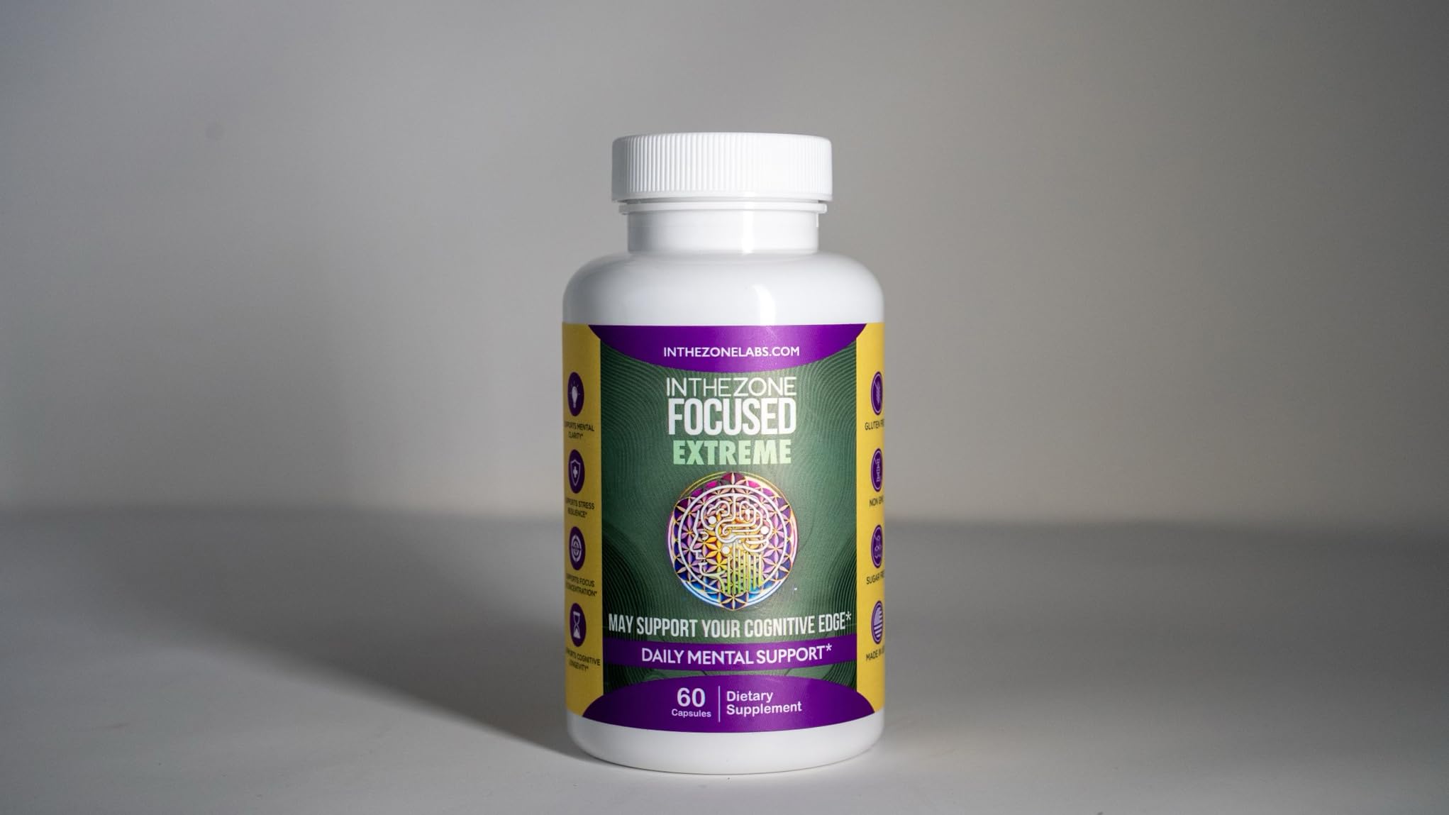 InTheZone Focused Extreme - Premium Nootropic & Nutraceutical Supplement for Mental Clarity, Cognitive Support, and Energy Boost - Bioceutical-Grade, 60 Capsules