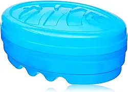 Marilu Saboneteira Oval Azul com Grelha - Ideal para Viagens e Banheiros - Design Prático e Durável