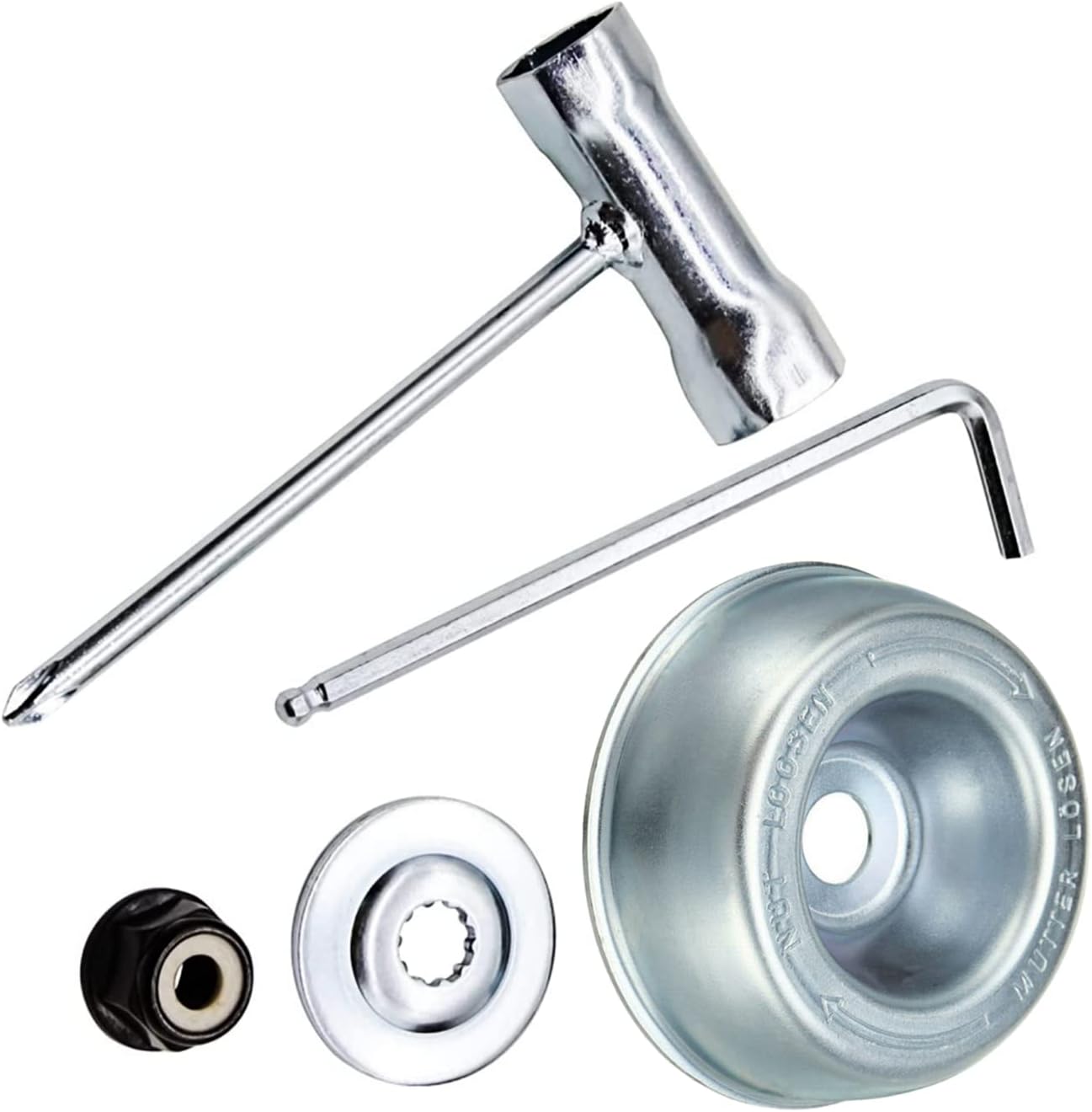 Amazon.co.jp ブレードアダプターアタッチメントメンテナンスキット(スラストワッシャー、ライダープレート、カラーナット、レンチ) Stihl FS55 FS56 FS80 FS85