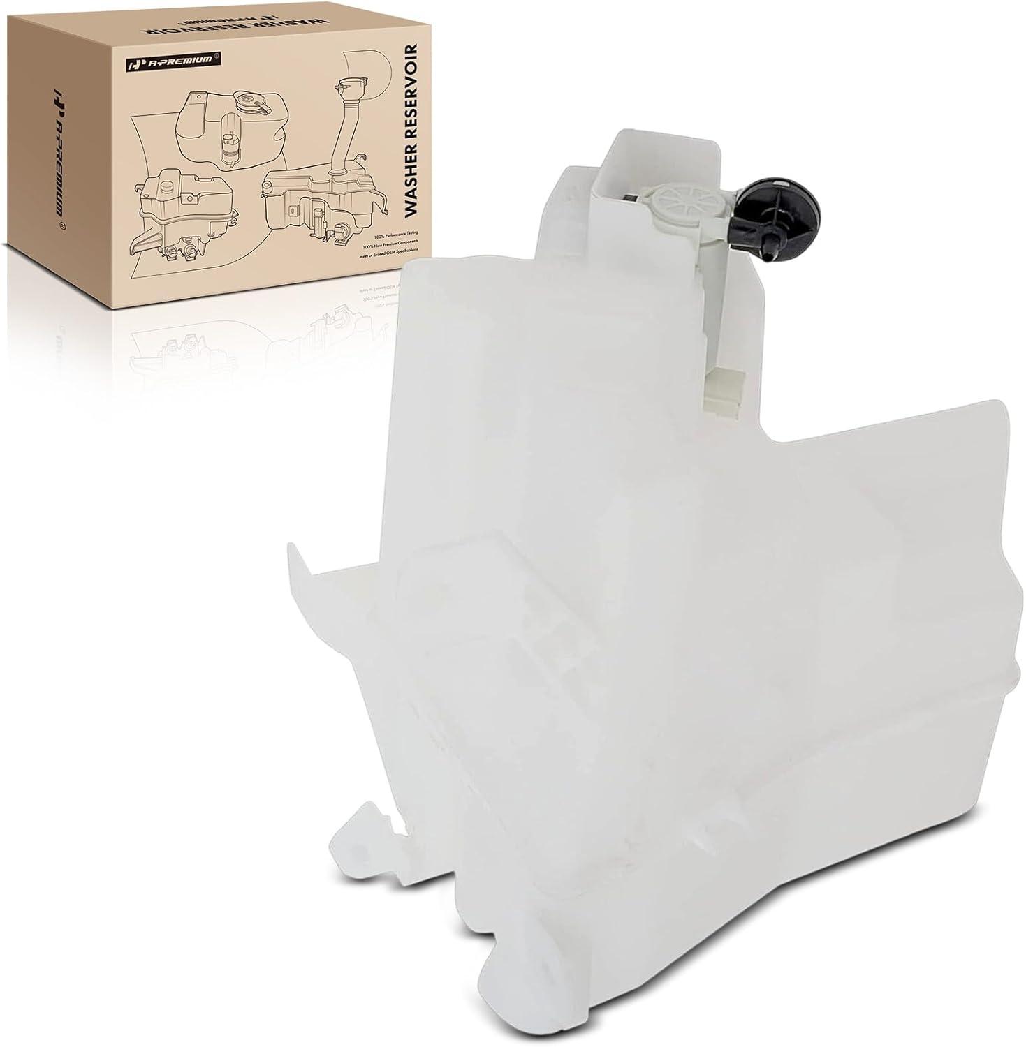 A-Premium Windshield Washer Reservoir Tank Assembly Compatible with Nissan Kicks 2018 2019 2020 - with Pump