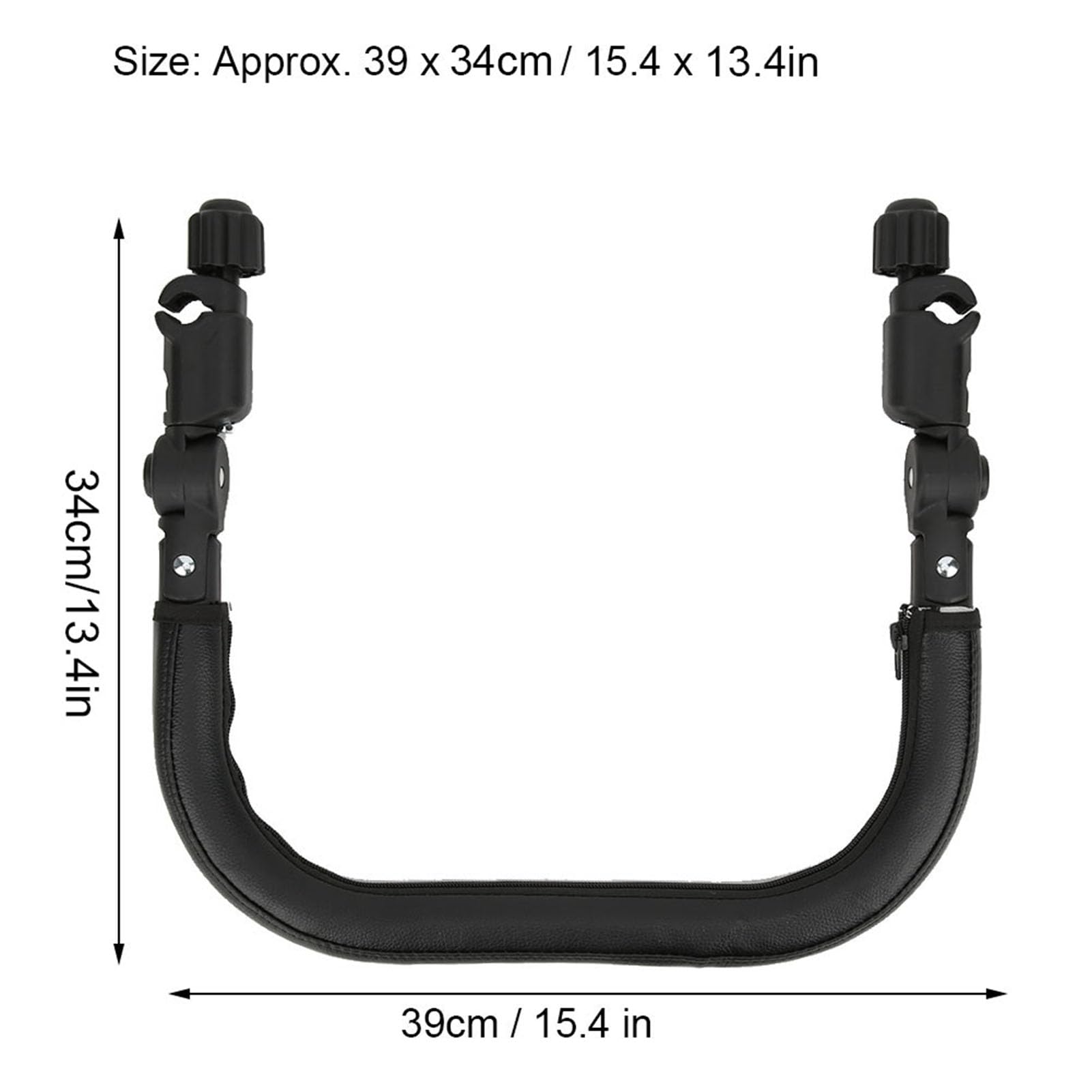 Barre paraurti per passeggino, facile da pulire e pulire Vassoio universale per passeggino Prestazioni impermeabili forti per tubo quadrato per tubo rettangolare per(Bracciolo universale (in pelle).)