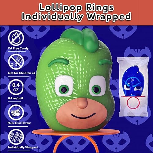 Miniatura 3 de PJ Masks - Juego de 15 anillos de piruleta para niños, para máscaras de pijama, suministros de fiesta de cumpleaños y máscara de pijama,