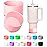 KTKUDY 2Pcs Silicone Boot for Stanley Quencher Tumbler H2.0 30 oz 40 oz & IceFlow 20 oz 30 oz & Intended for Hydro Flask Water Bottle 12-24 oz - Cup Bottom Accessories Fits Stanley Cup, Pink