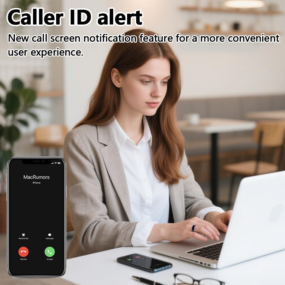 Anello Smart con Schermo LED Controllo Touch Compatibile con iOS/Android | Smart Ring IP68 Impermeabile, Salute Femminile, Più Modalità di Sport, Monitoraggio del Sonno, Nessun Abbonamento