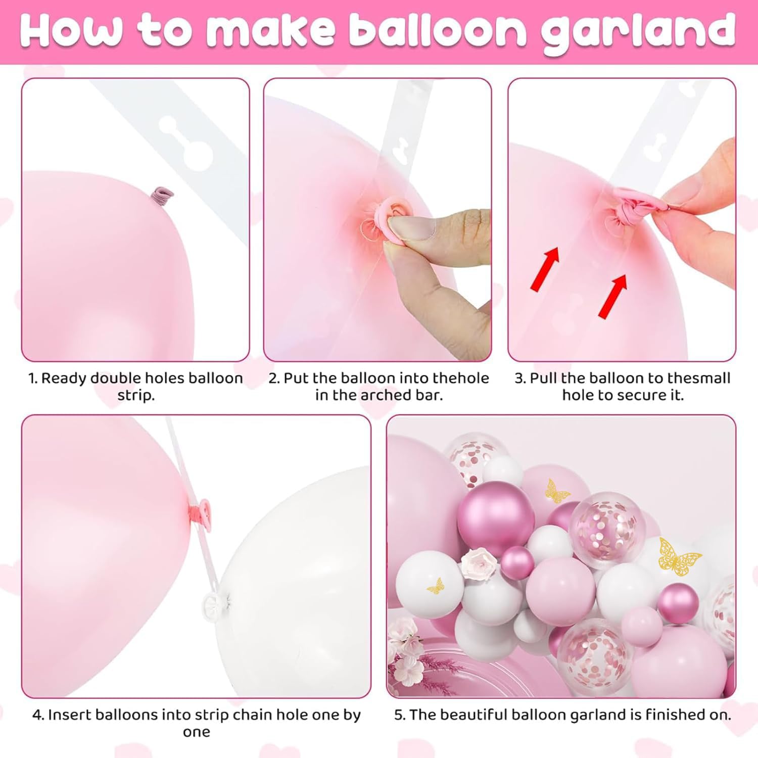 WINFLUENCE Kit D'arche De Ballons Rose Blanc,1 Anniversaire