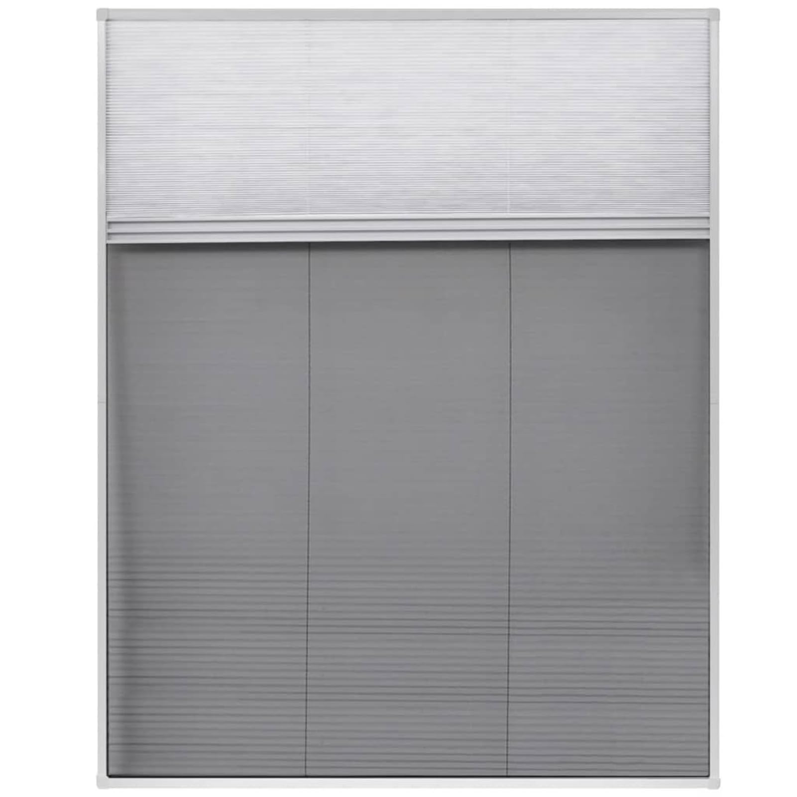 Duo Insektenschutz-Plissee mit PET-Jalousie, Aluminiumrahmen Weiß, Fiberglas-Netz Schwarz, 80 x 100 cm, für Dachfenster 142616