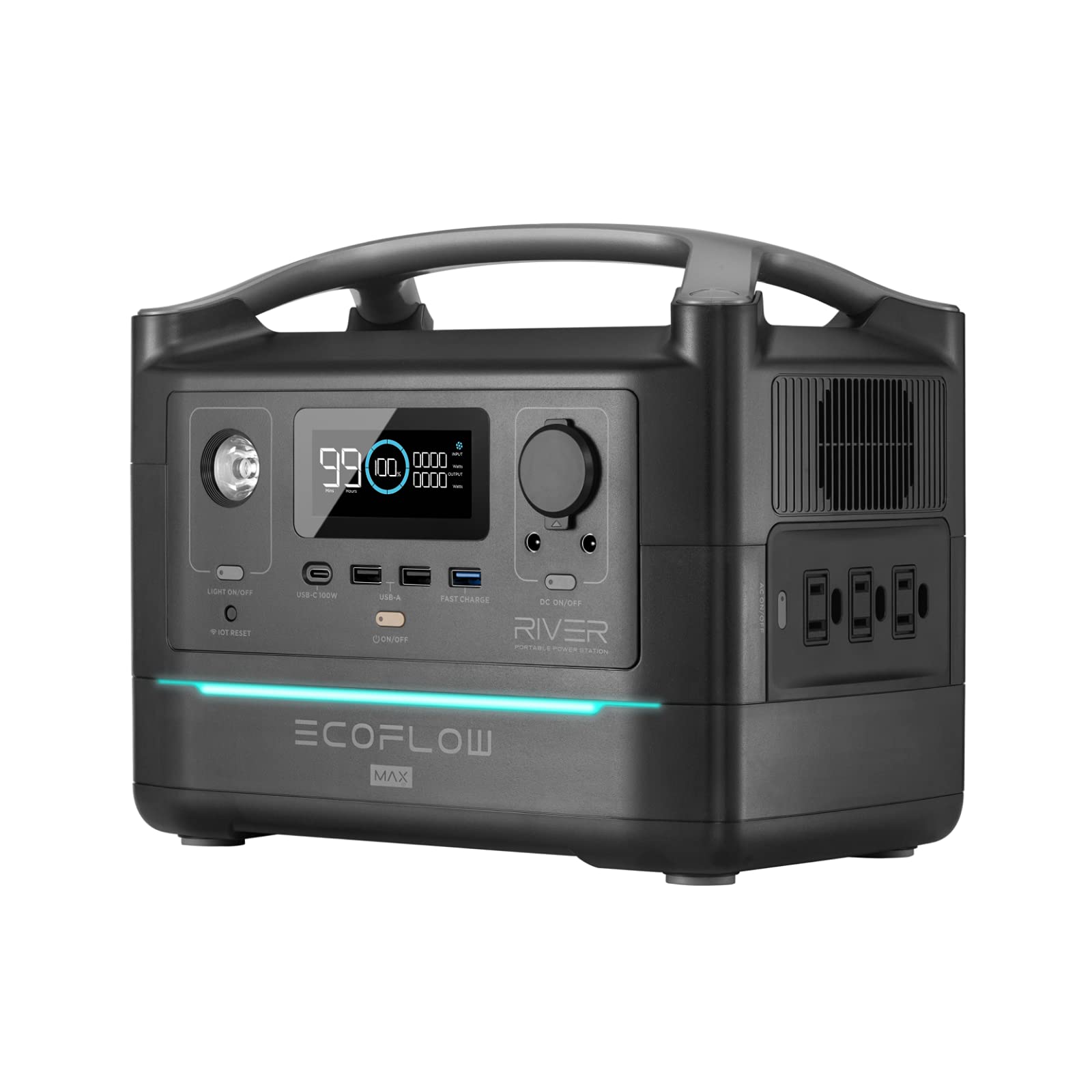 Buy EF ECOFLOW Portable Power Station 576Wh, 1.6hrs Fully Recharge Backup Power with 3 x 600W