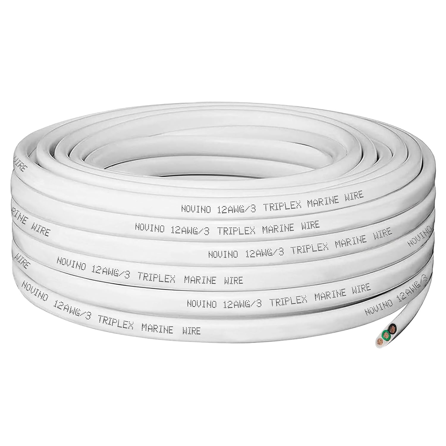 12 Gauge Marine Wire 12/3 12AWG Marine Grade Wire Triplex Tinned Copper Boat Cable,12 Gauge OFC Oxygen Free Copper Cable for Automotive RV Boat Speaker Solar Outdoor - 50ft - Image 4