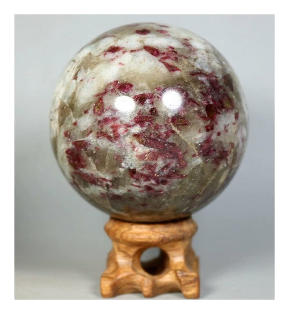 BUSOTH Natural Crystal Rough Natural Red Tourmaline Quartz Crystal Stone SphereBall
