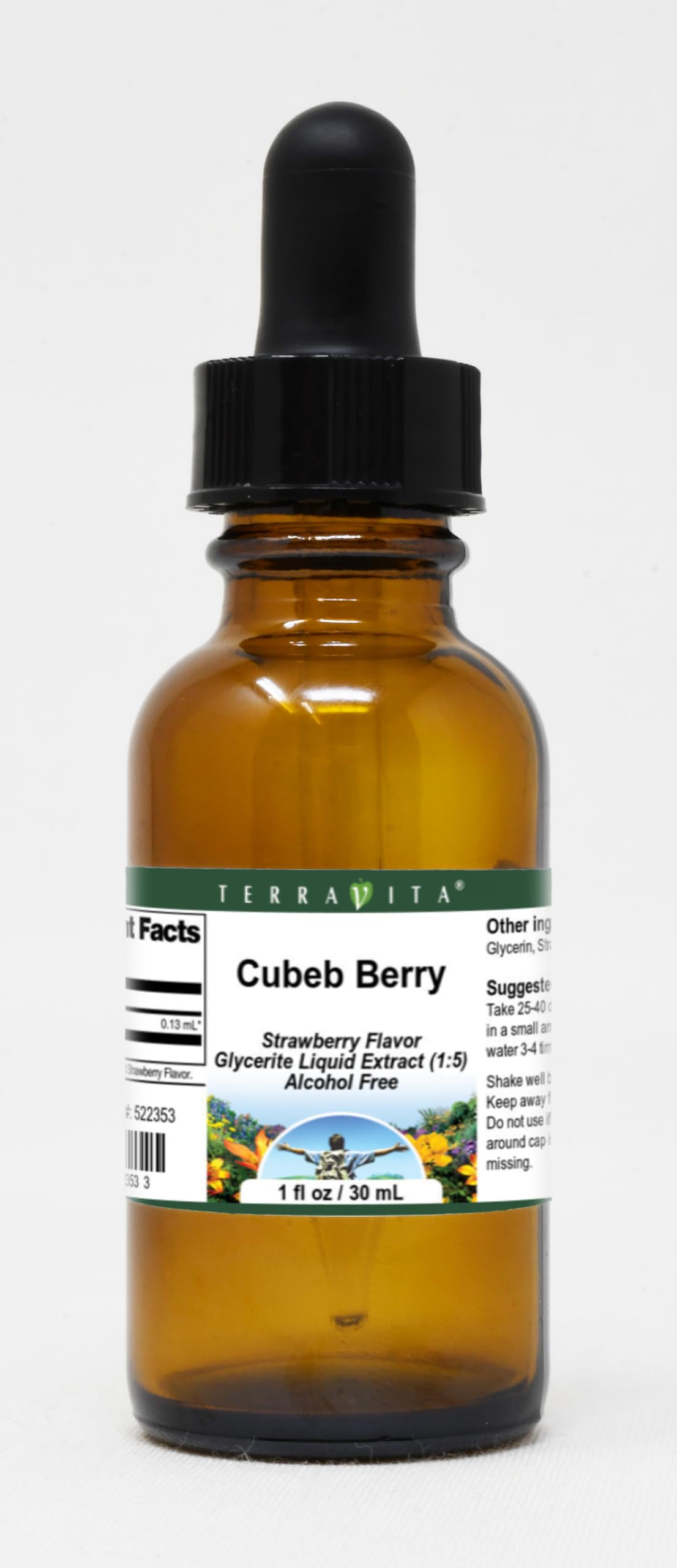 Cubeb Berry Glycerite Liquid Extract (1:5) - Strawberry Flavored (1 oz, ZIN: 522353) - 3 Pack