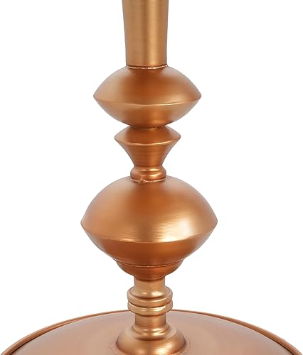 Miniatura 6 de Merax Mesa auxiliar vintage dorada, mesa redonda de metal para sala de estar, mesa auxiliar redonda pequeña de 29.3 pulgadas de altura, mesita de