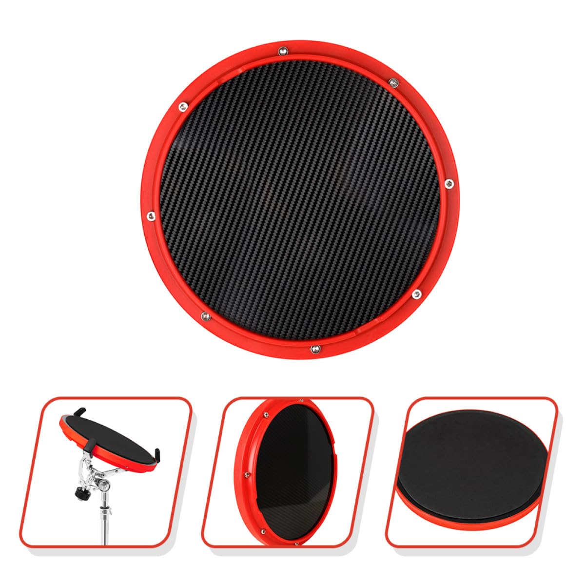 Robustes Übungs Drumpad aus Kohlefaser mit Integriertem Trommel Metronom Praktisches Drum Pad aus Kunststoff für Anfänger zum Leisen Üben Zuhause
