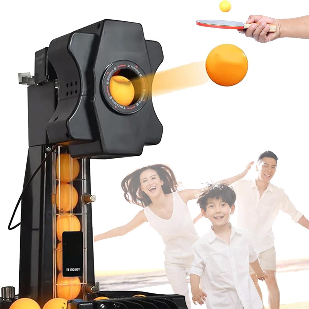 Robot de Ping Pong con Diferentes Bolas giratorias, Robot de Tenis de Mesa, máquina automática de Tenis de Mesa, Lanzador automático de Bolas, para máquina de Entrenamiento de Pelotas de Ping Pong