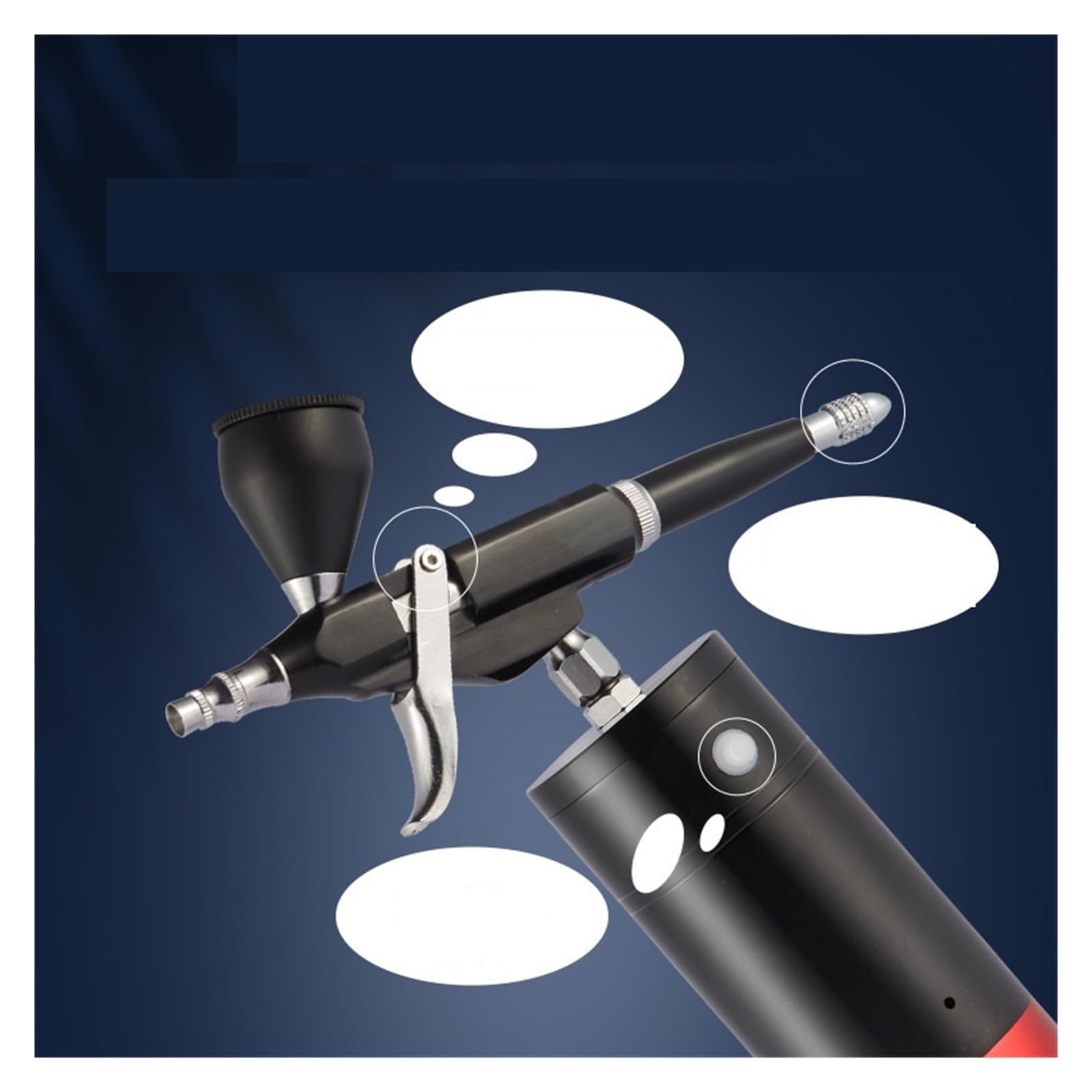 Un Tocco avvia Il Modello di Pompa ad Aria for aerografo Elettrico Che colora Il Tatuaggio aerografo del Salone di Bellezza per la Pittura di Graffiti, la Nail Art, Il Trucco(Black)
