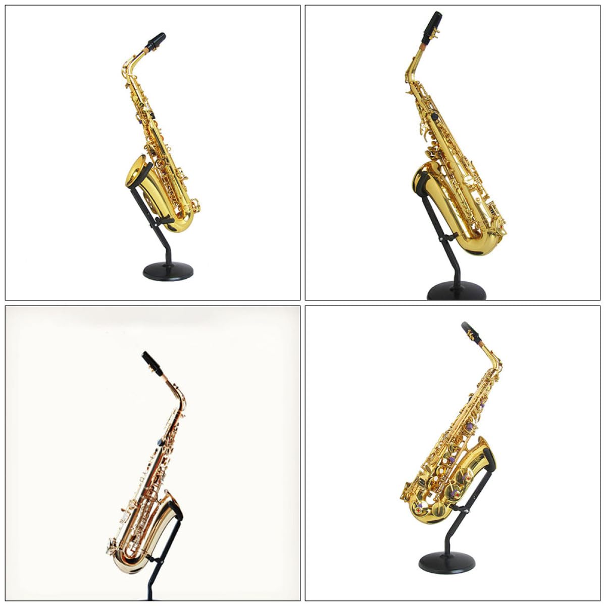 Ciieeo Supporto Resistente Pieghevole Nero in Ferro Contralto Sax e Stabile | Sassofono, Porta da Tavolo Base Antiscivolo, Struttura Robusta, Pratico Espositore