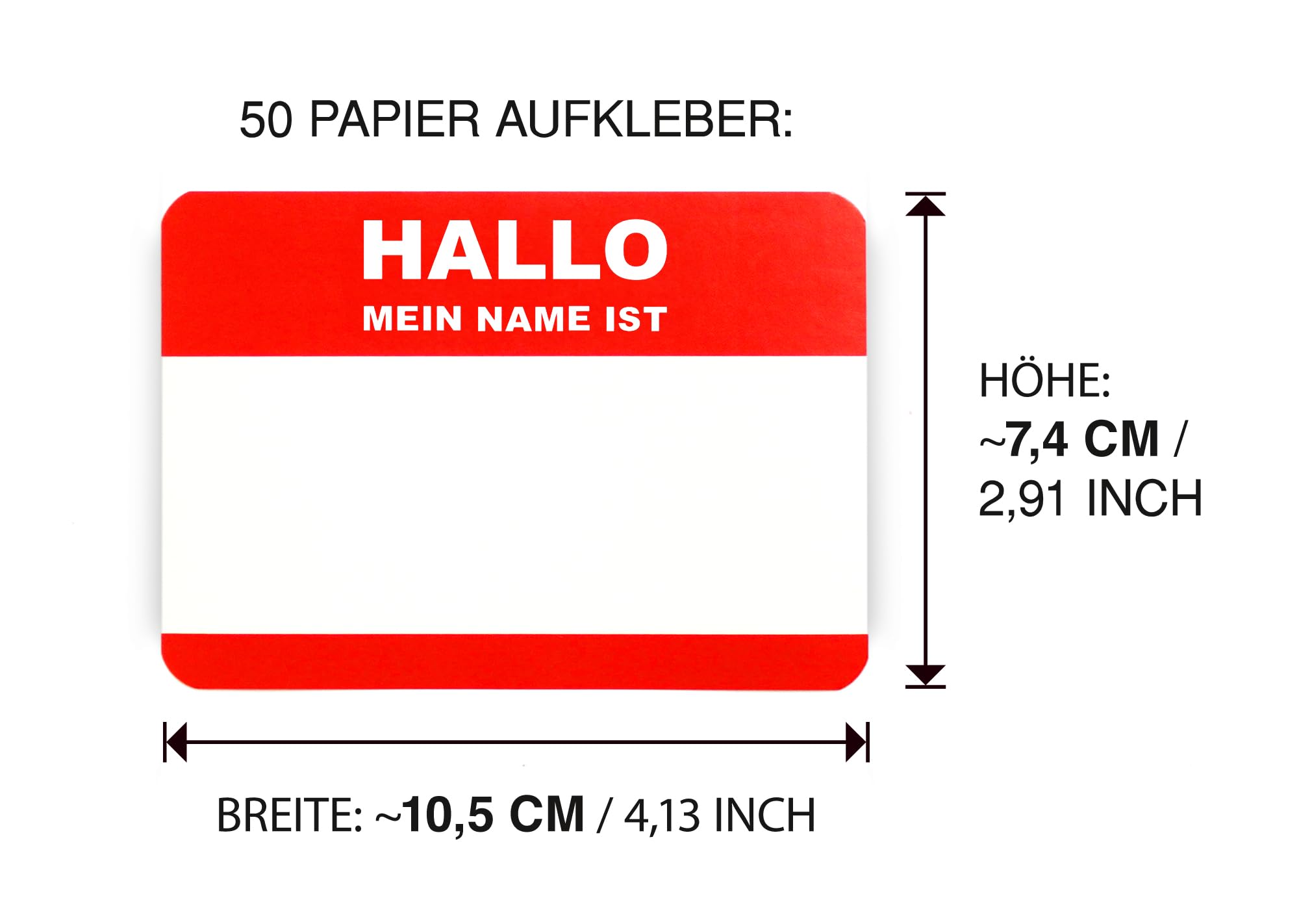 Hallo Mein Name ist.. German Name Plate Sticker Pack, 50 Pieces, 10.5 cm x 7.4 cm, colour - Image 4