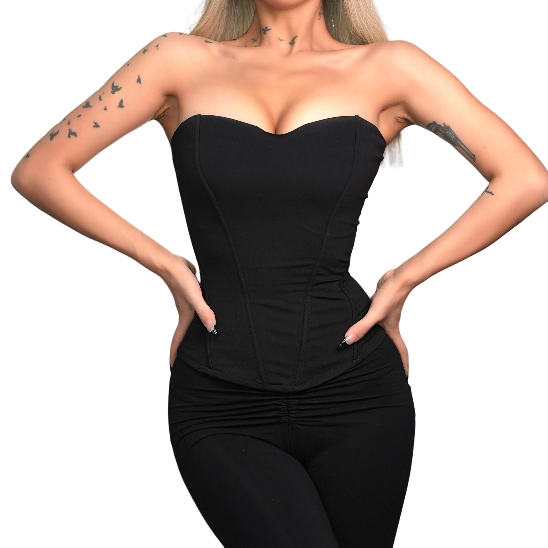 Photo 1 of S. GKOKG Y2K Overbust Corset Top | Adjustable Zipper & Fishbone Boning | Clubwear Dates Lingerie
