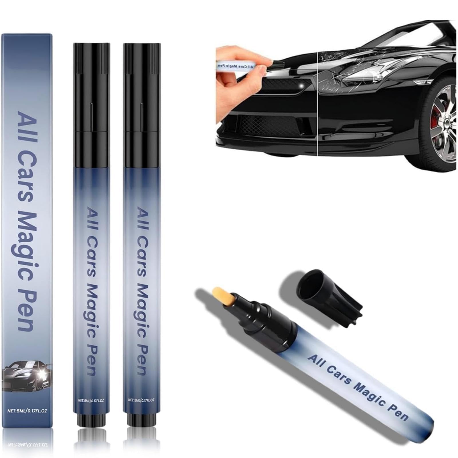 Photo 1 of **ONE PC**All Cars Magic Pen, Car Scratch Remover, 2 PACKS Magic Car Scratch Removal Pen, Lightweight and Fast,Long-Lasting,Black Car Paint Scratch Repair
